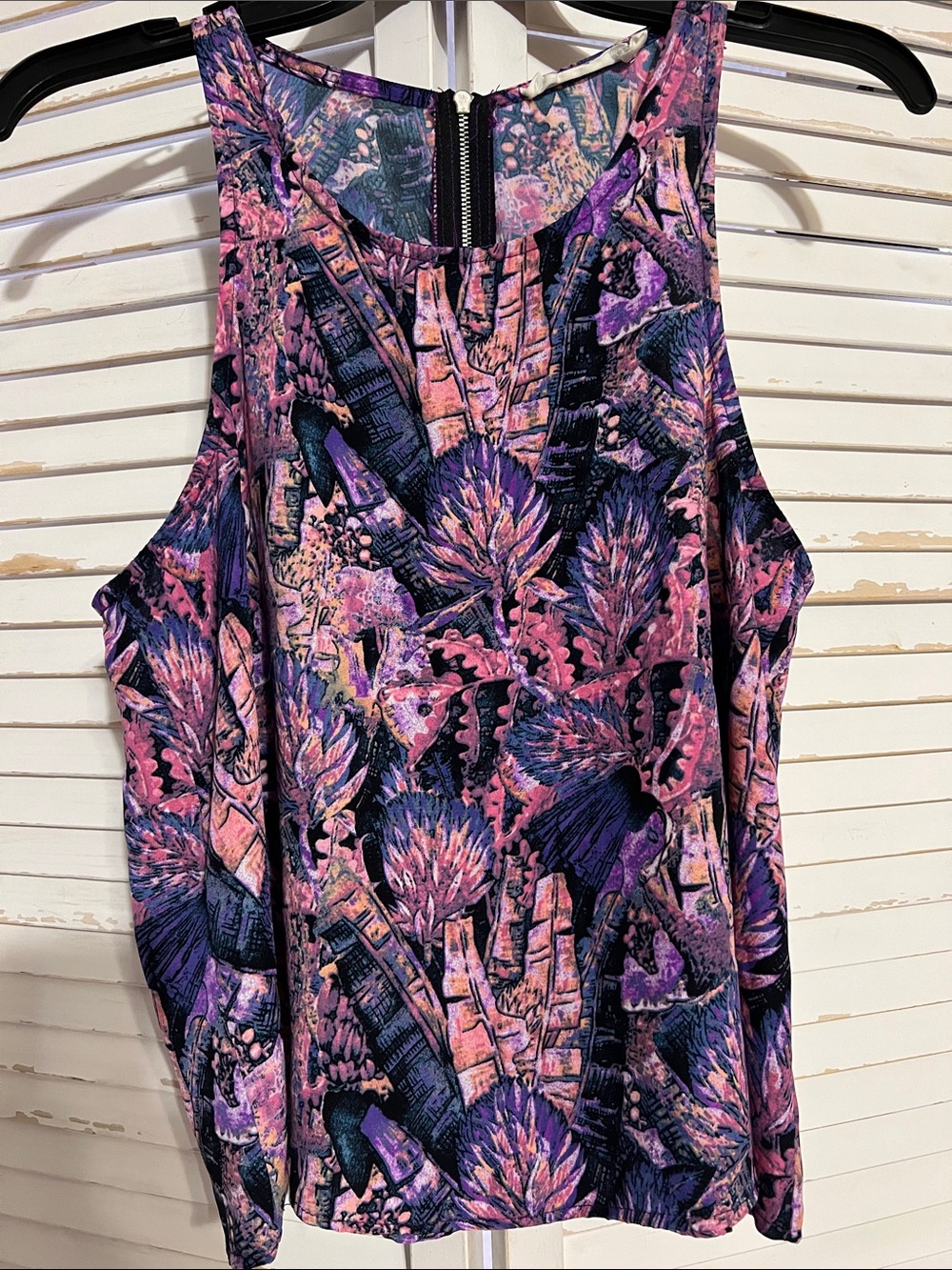 Buddy Love Purple and Pink Tropical Print Tank Top